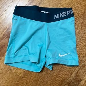 BARELY WORN BLUE NIKE PRO SHORTS